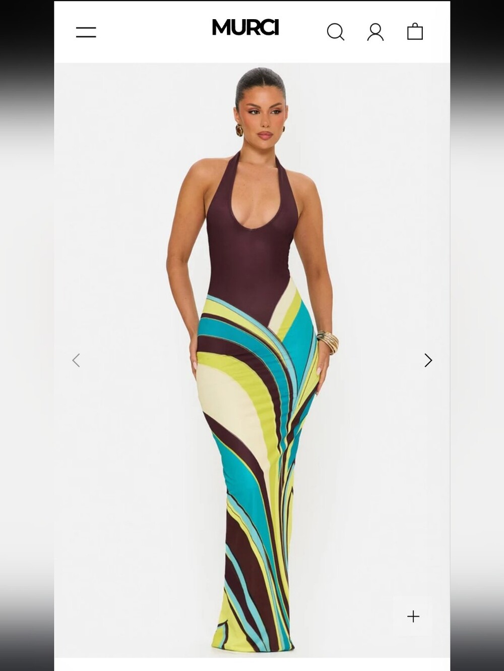 Murci ISOLA Swirl Print Maxi Dress